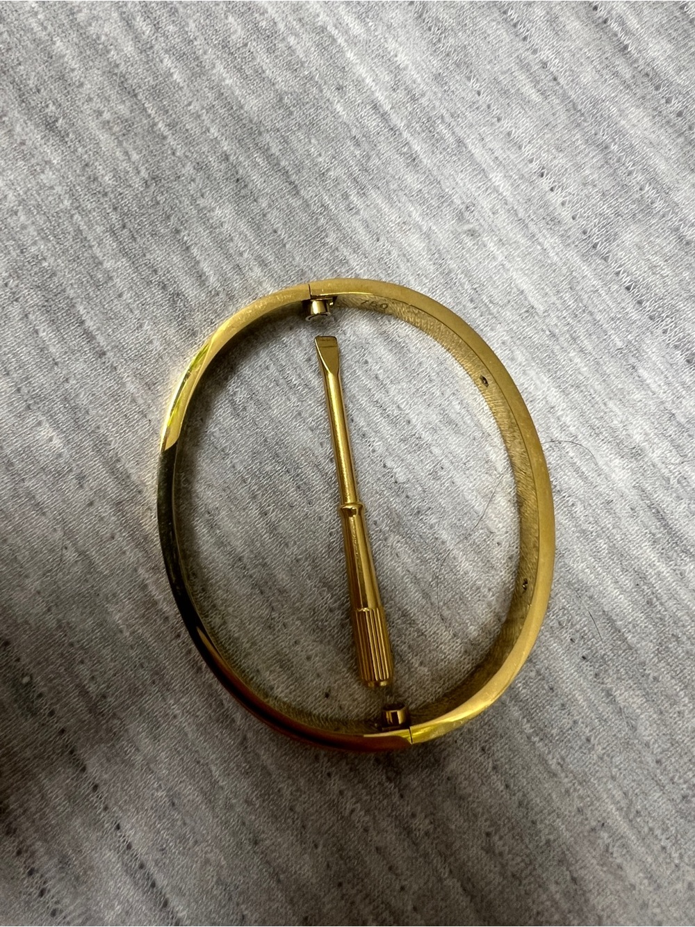 18k Gold Plated Hinged Bangle Bracelet with Screwdriver